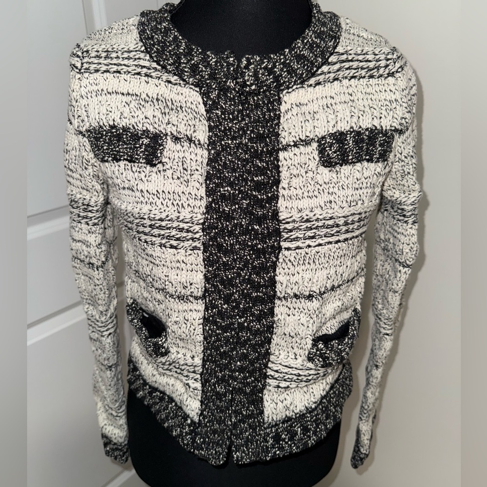 INC Thick Black & White Sweater
